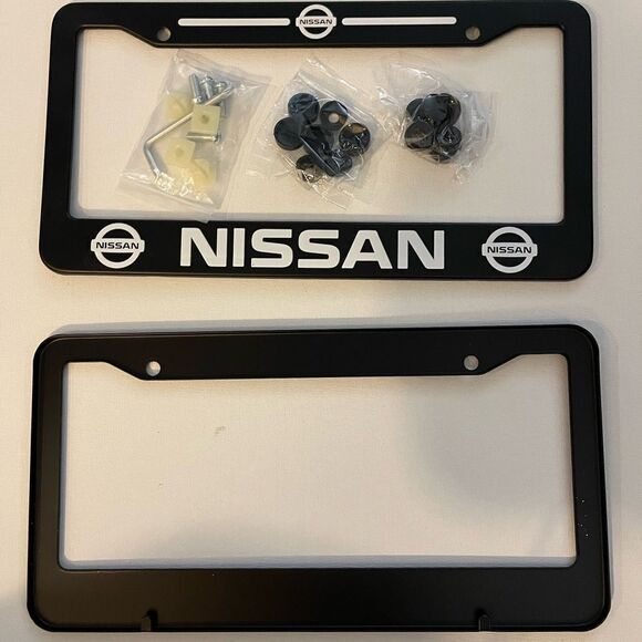 Nissan license plate frame set of 2 Black NWT - Picture 3 of 4